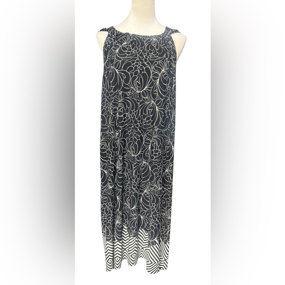 Lane Bryant Sleeveless black & Beige Floral Dress, Size: 22/24